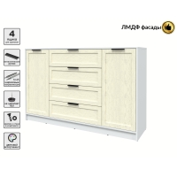 Тумба Тренд КТ-Т160 (Белый ЛДСП/ Дуб снежный ЛМДФ) Ш1600 В1020 Г451